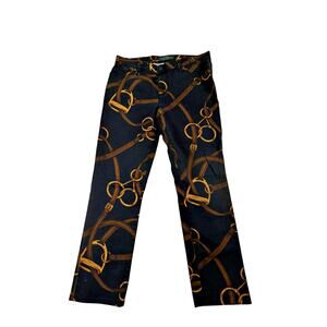 LRL Lauren Jeans Co Ralph Lauren Petite Bridle Equestrian Black Jeans